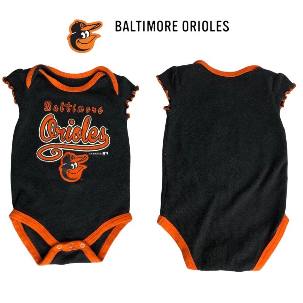 🌻🌻🌻Baltimore Orioles Baby Ruffle Sleeve Onsie 3-6 months 🌻🌻🌻